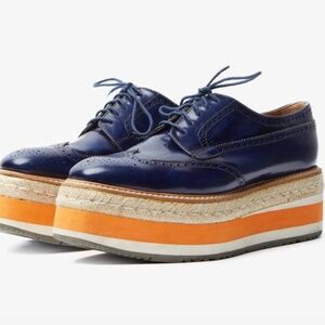 Share  Prada Women's Platform Brogue Oxford l Blue l Size EU39 l NIB